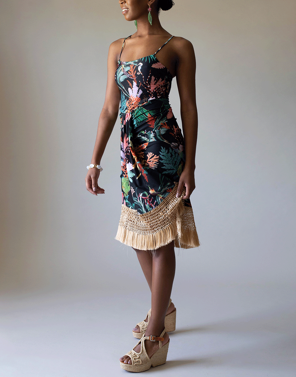 PATBO-Oasis Fringe Beach Dress-