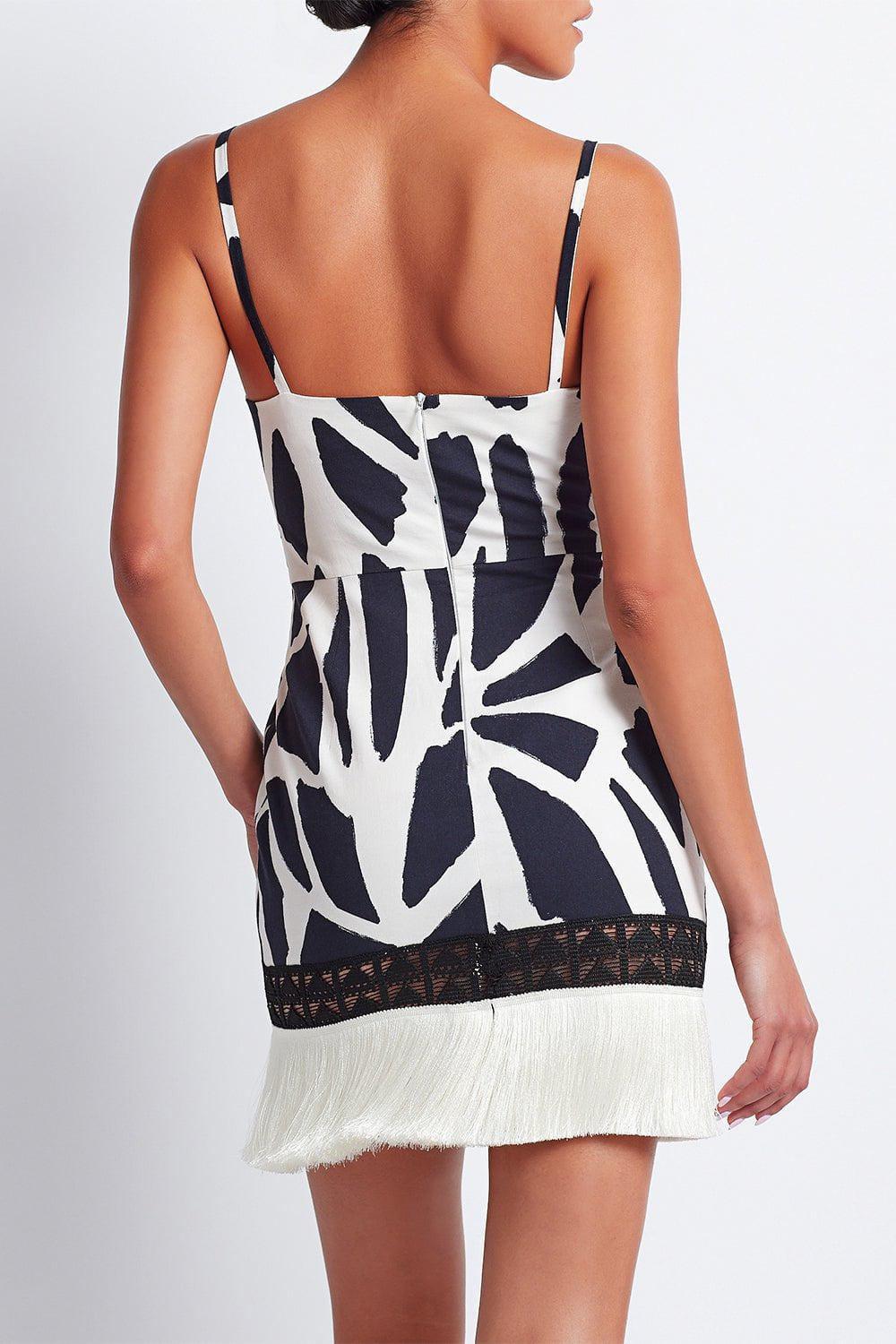 PATBO-Fringe Trim Mini Dress-