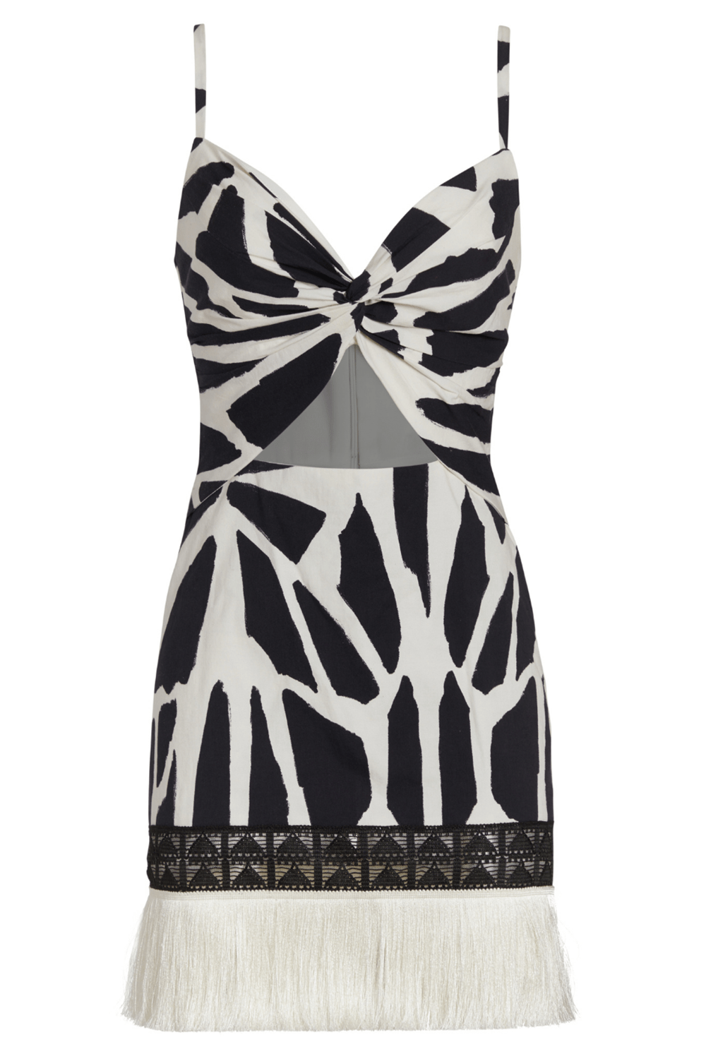 PATBO-Fringe Trim Mini Dress-