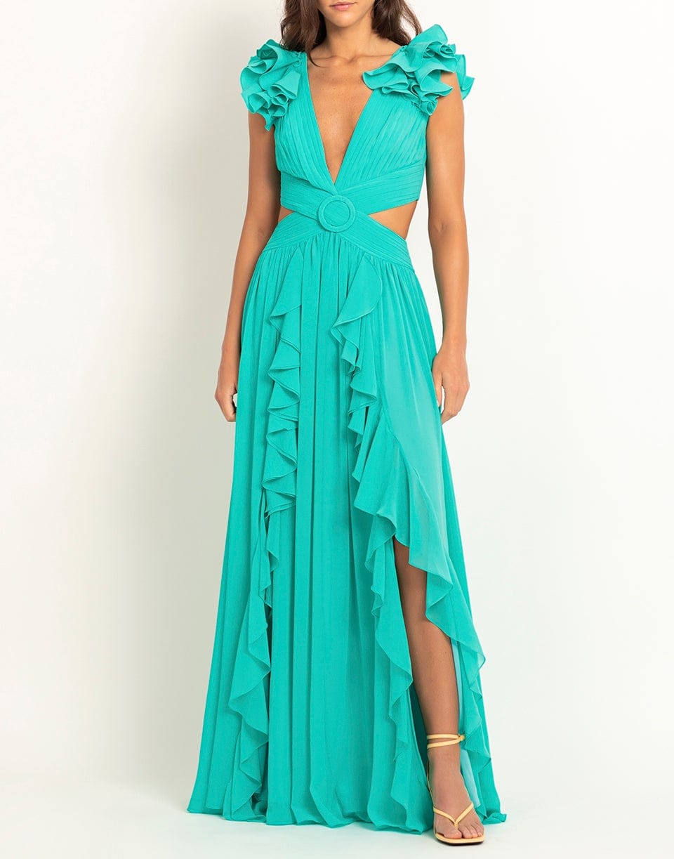 PATBO-Flutter Sleeve Maxi Dress-