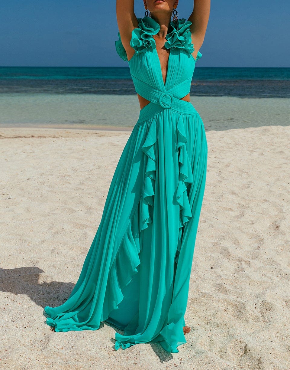 PATBO-Flutter Sleeve Maxi Dress-