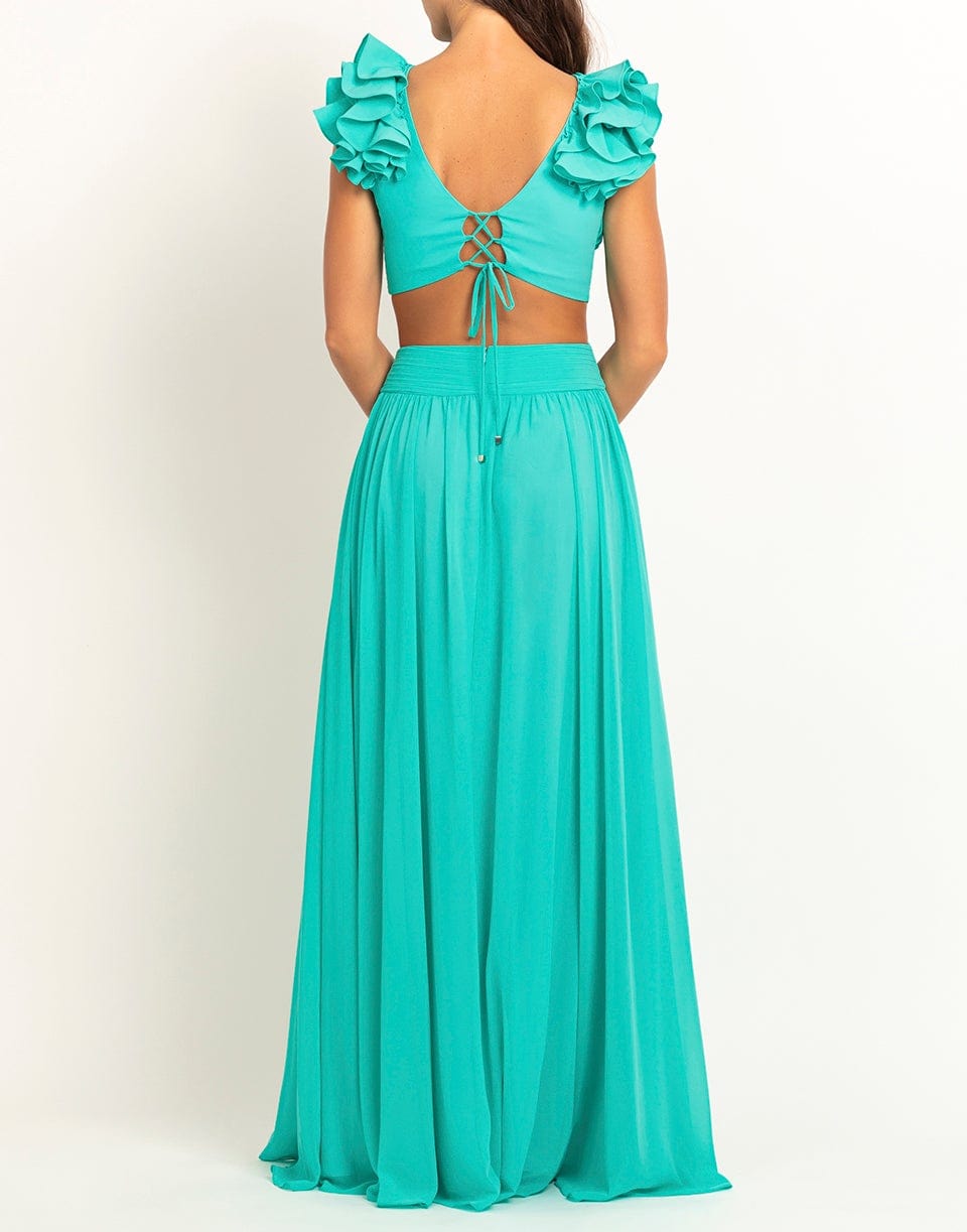 PATBO-Flutter Sleeve Maxi Dress-