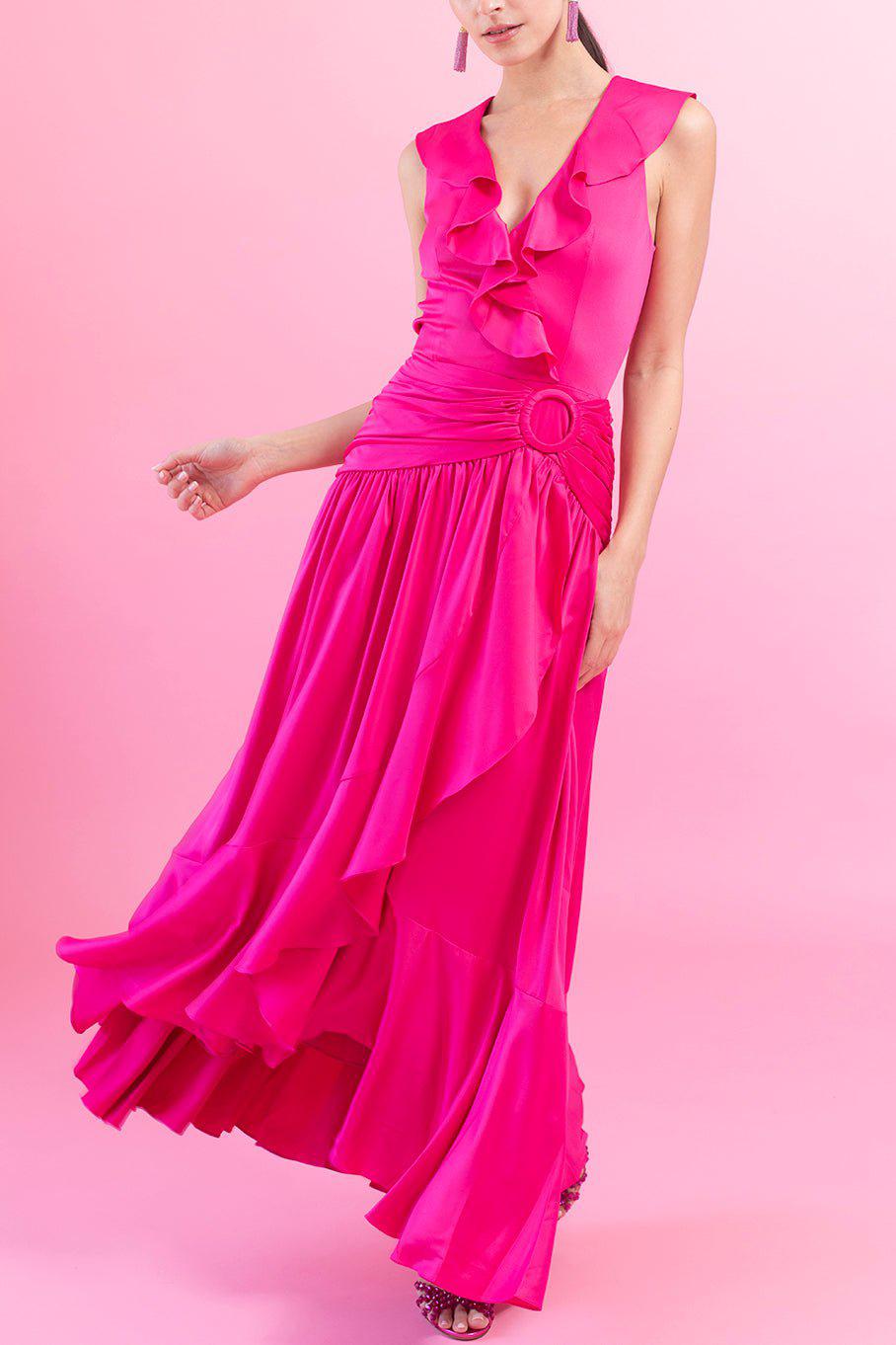 PATBO-Sleeveless Hi-Lo Midi Dress-