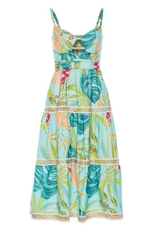 PATBO-Tropicalia Jute-Trim Midi-