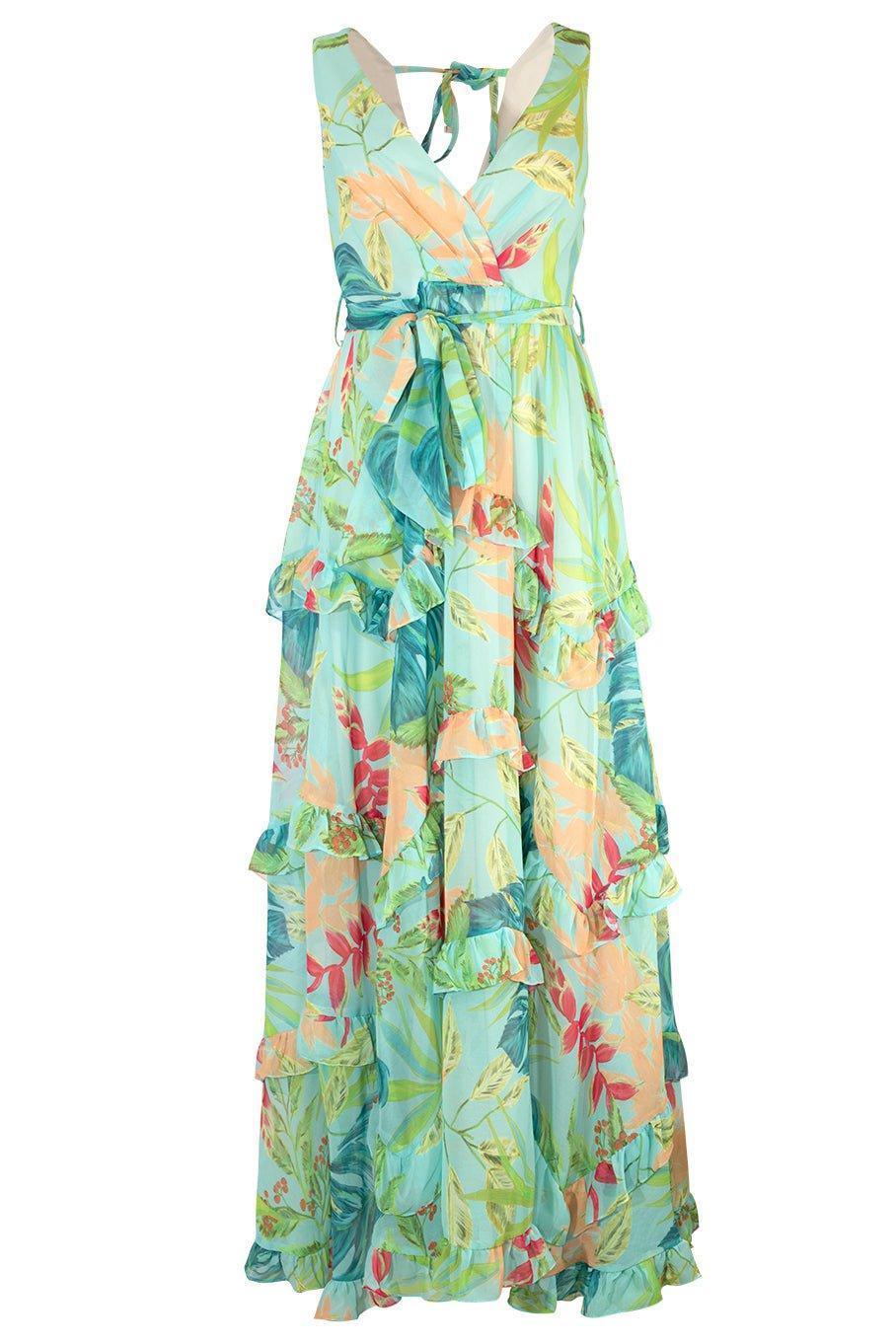 PATBO-Tropicalia VNeck Ruffle Maxi-
