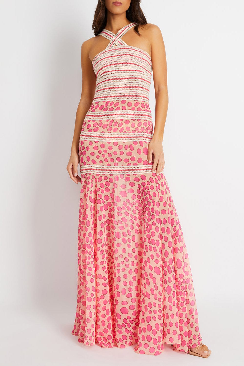 PATBO-Bossa Jute Trim Maxi Dress-