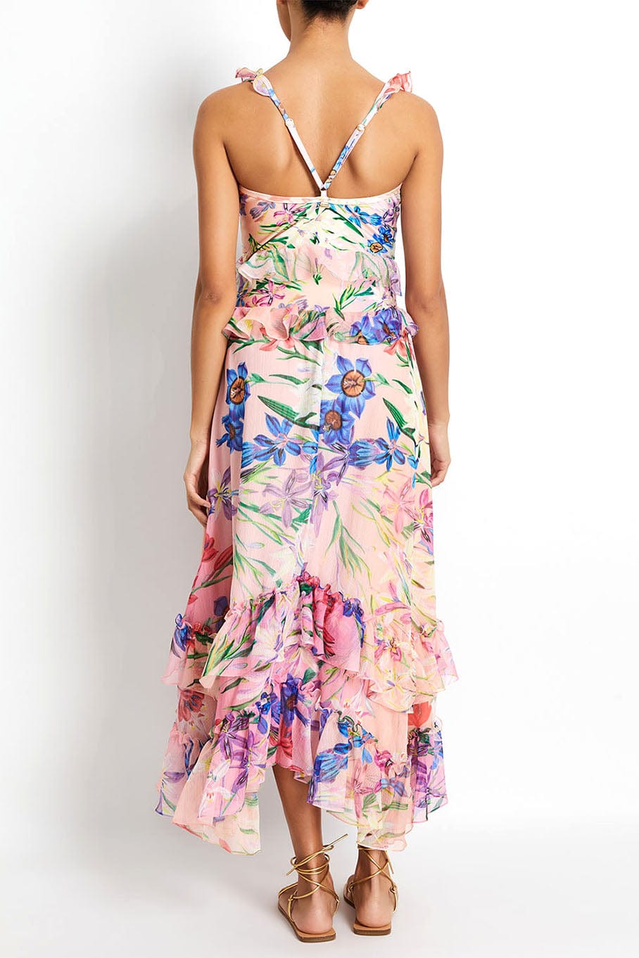 PATBO-Iris Ruffle V Neck Dress-