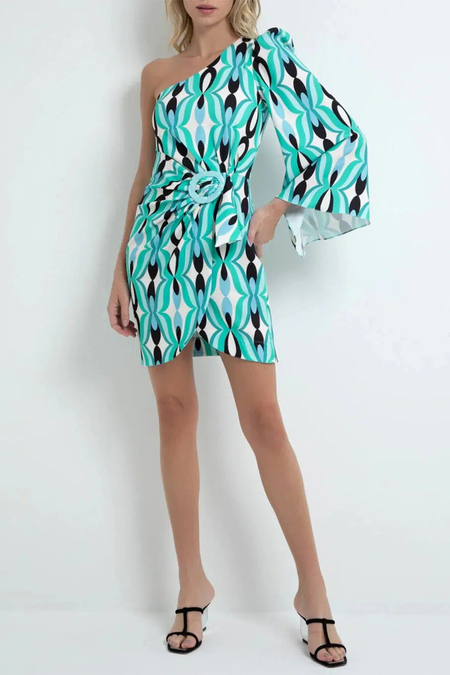 PATBO-Twist One Shoulder Mini Dress-