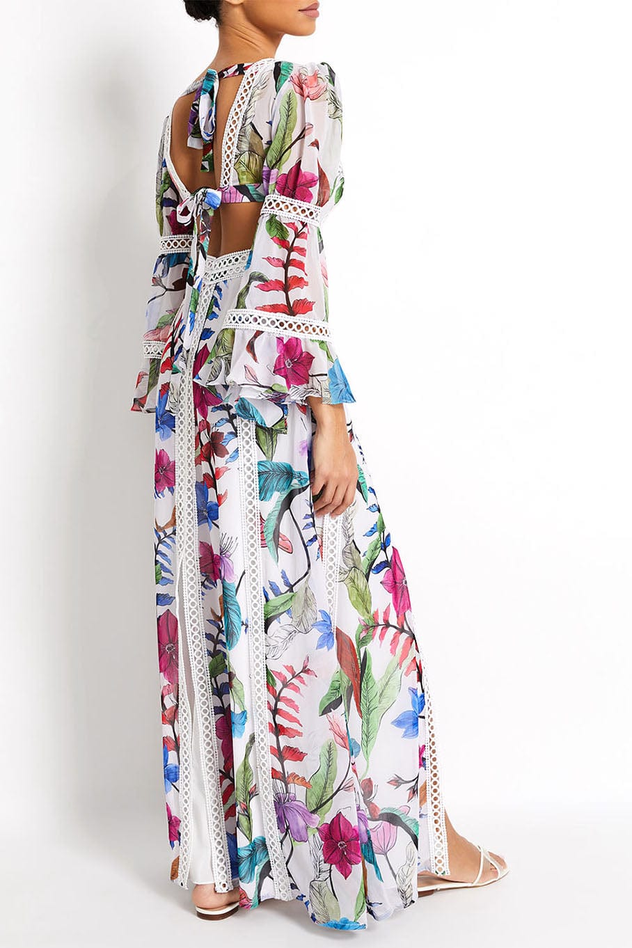 PATBO-Zamia Lace Trim Maxi Dress-