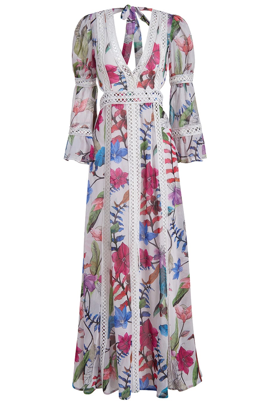 PATBO-Zamia Lace Trim Maxi Dress-