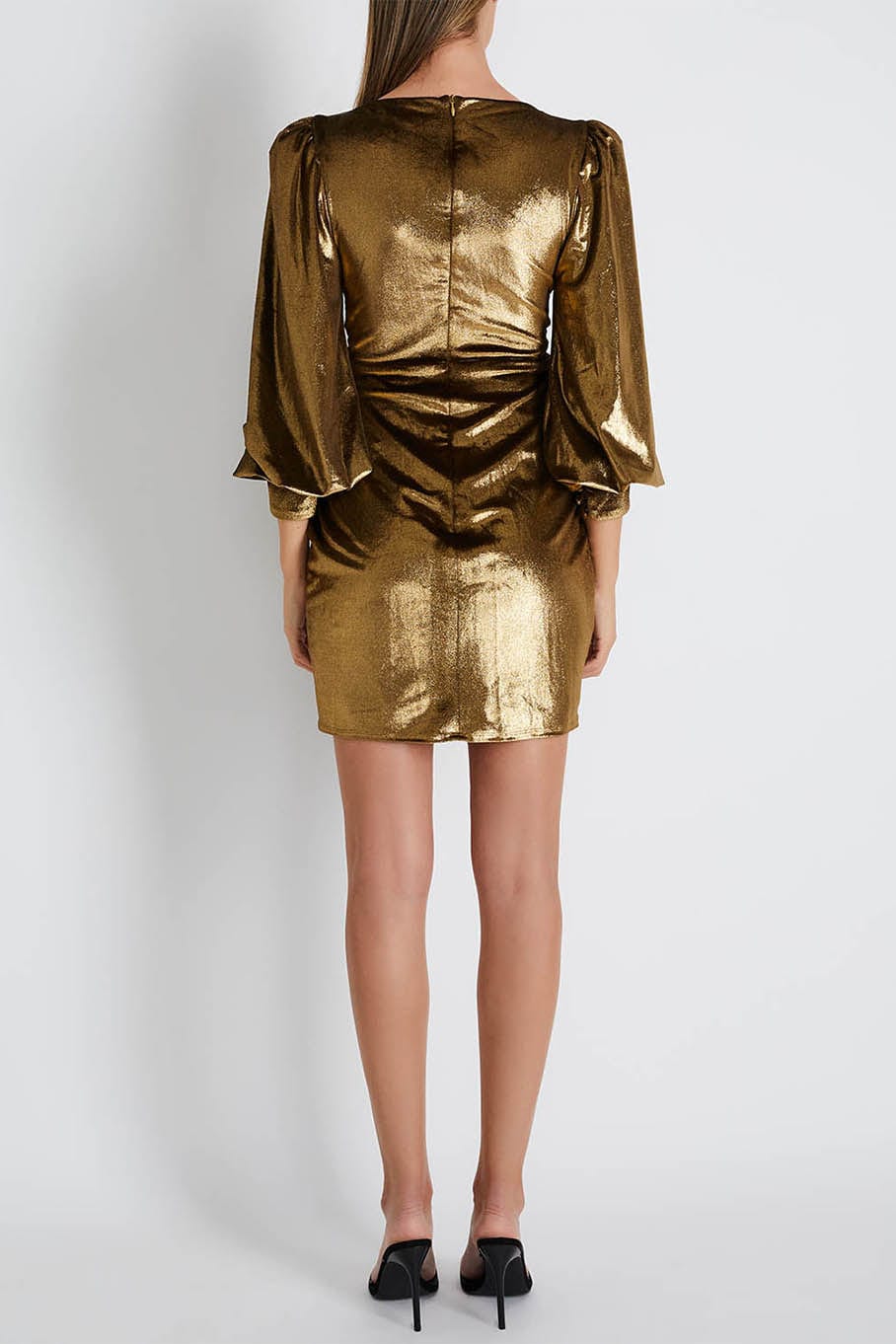 PATBO-Metallic Velvet Mini Dress-