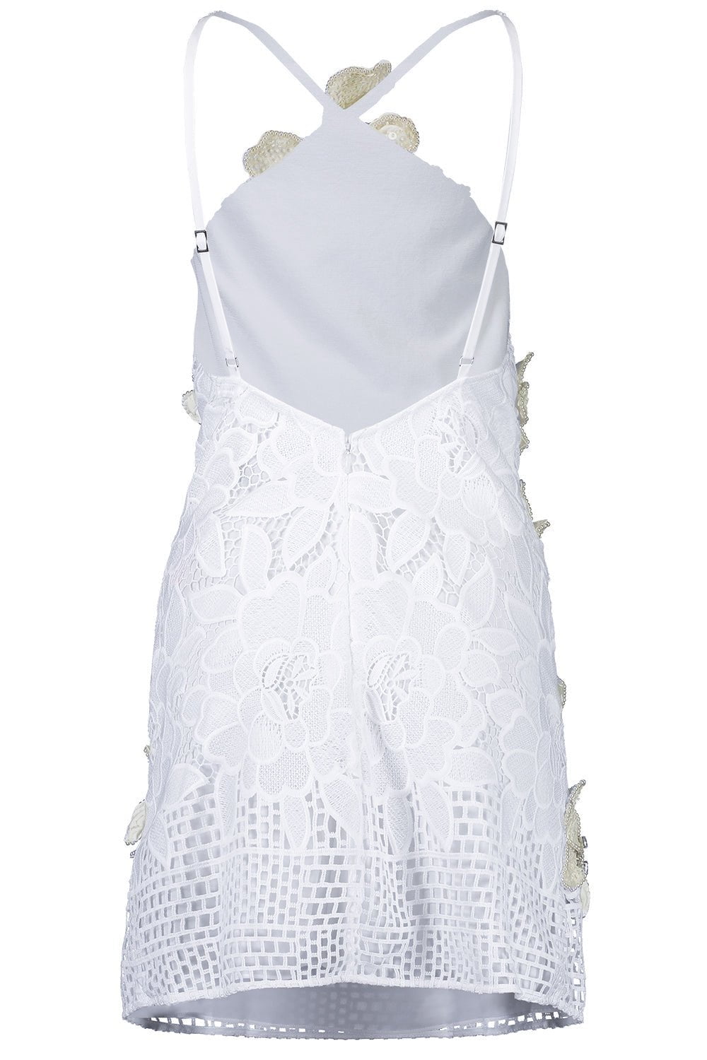 PATBO-Halter Embroidered Mini Dress-
