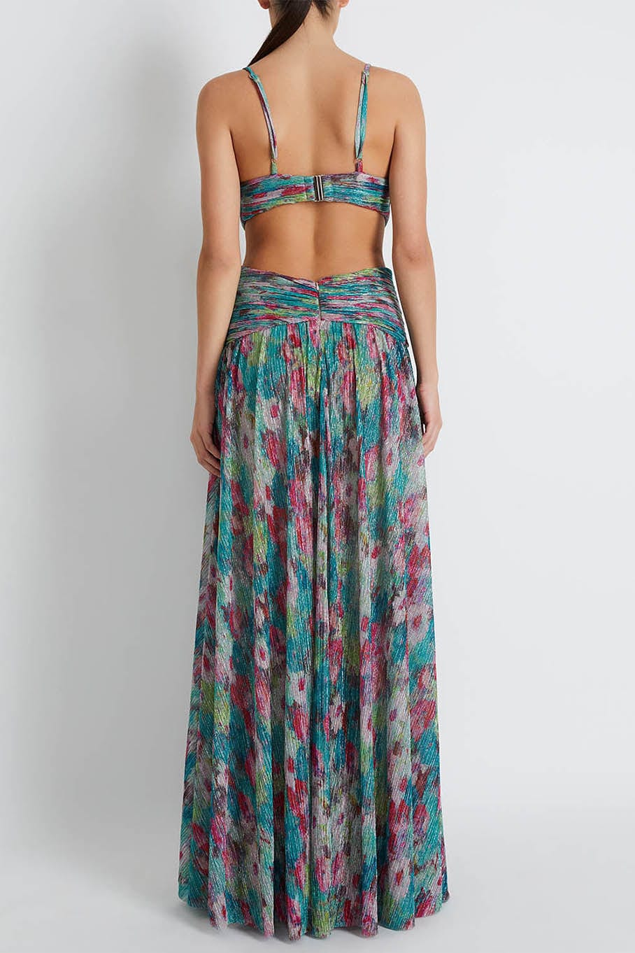 PATBO-Printed Lurex Sleeveless Gown-