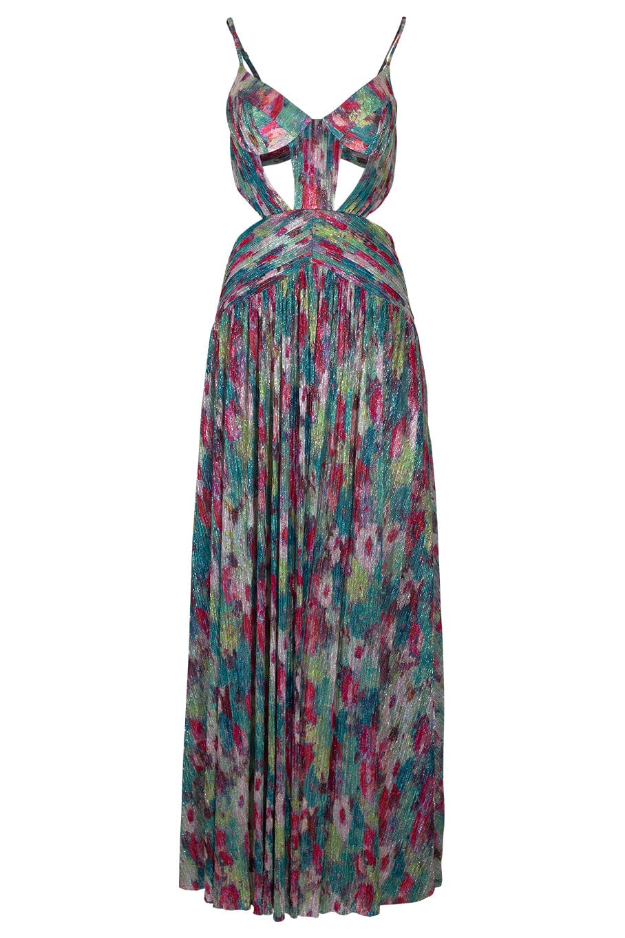 PATBO-Printed Lurex Sleeveless Gown-
