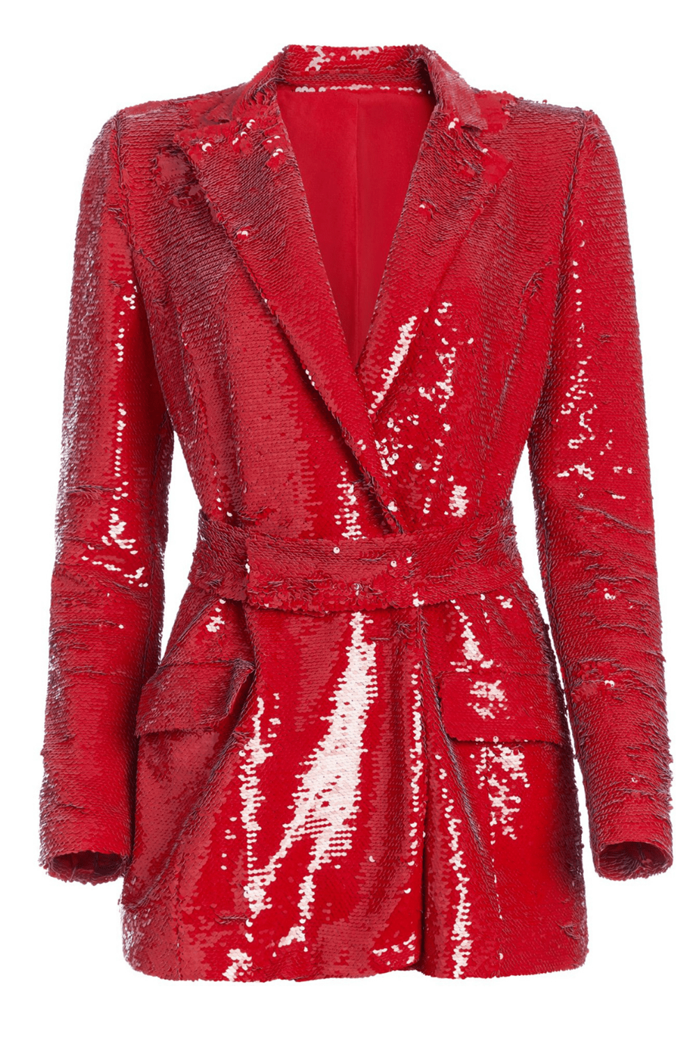 PATBO-Sequin Belted Blazer-