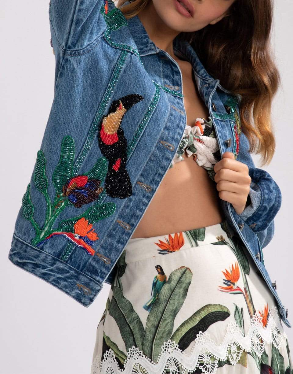 PATBO-Embroidered Denim Jacket-