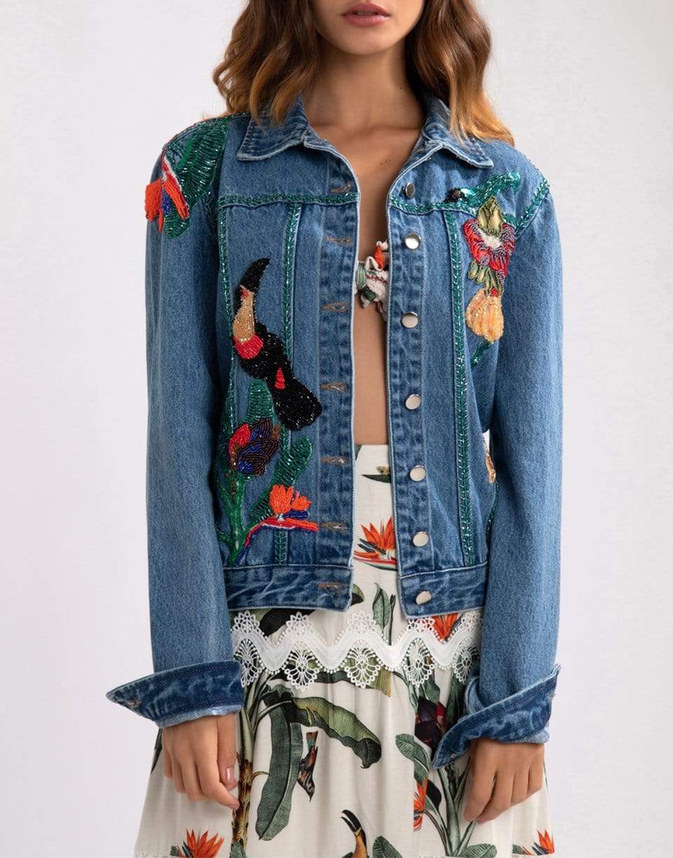 PATBO-Embroidered Denim Jacket-