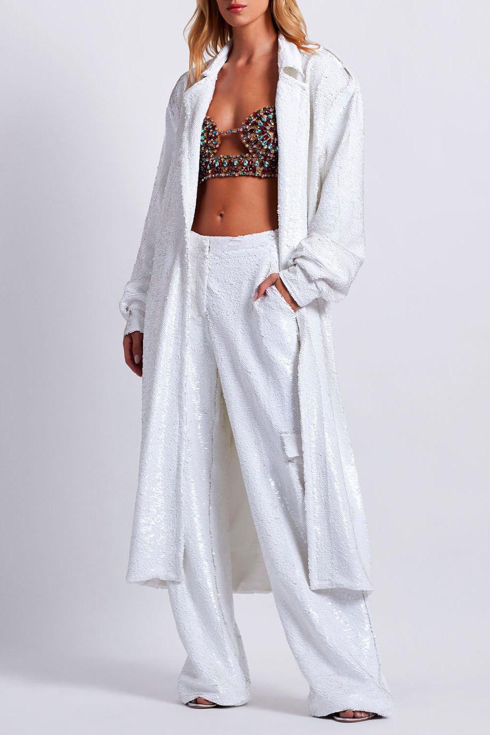 PATBO-Sequin Belted Coat-