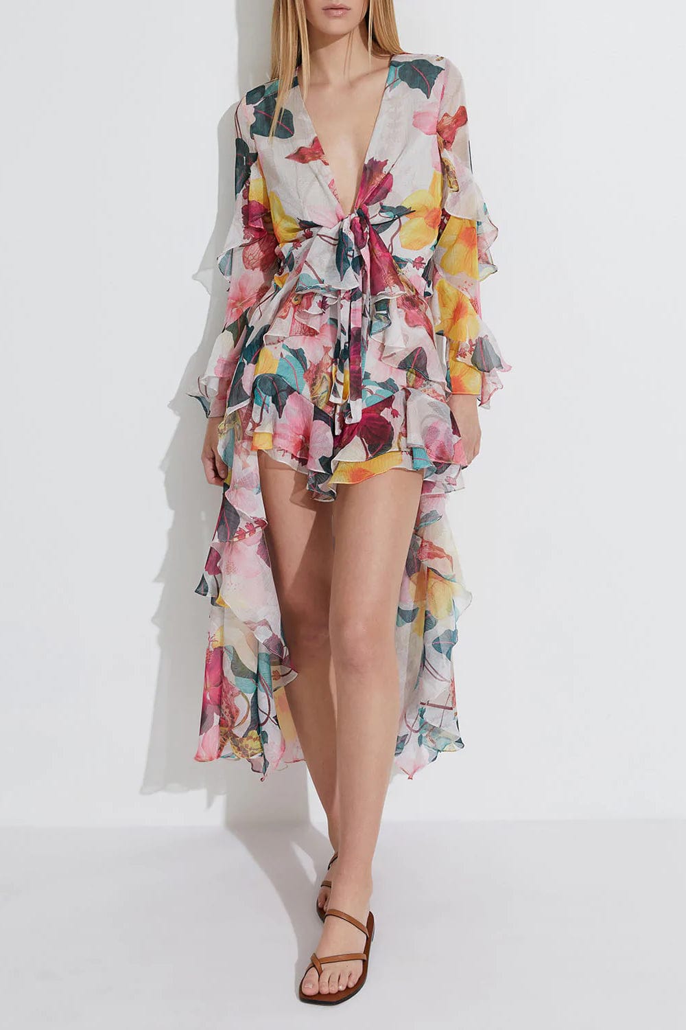 PATBO-Hibiscus Ruffle Hem Short-