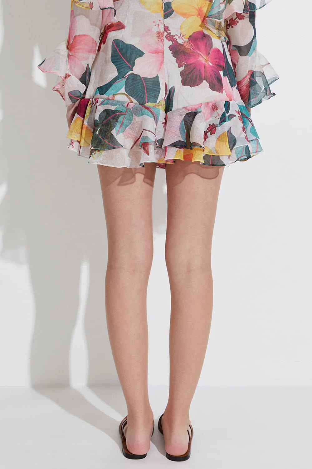 PATBO-Hibiscus Ruffle Hem Short-