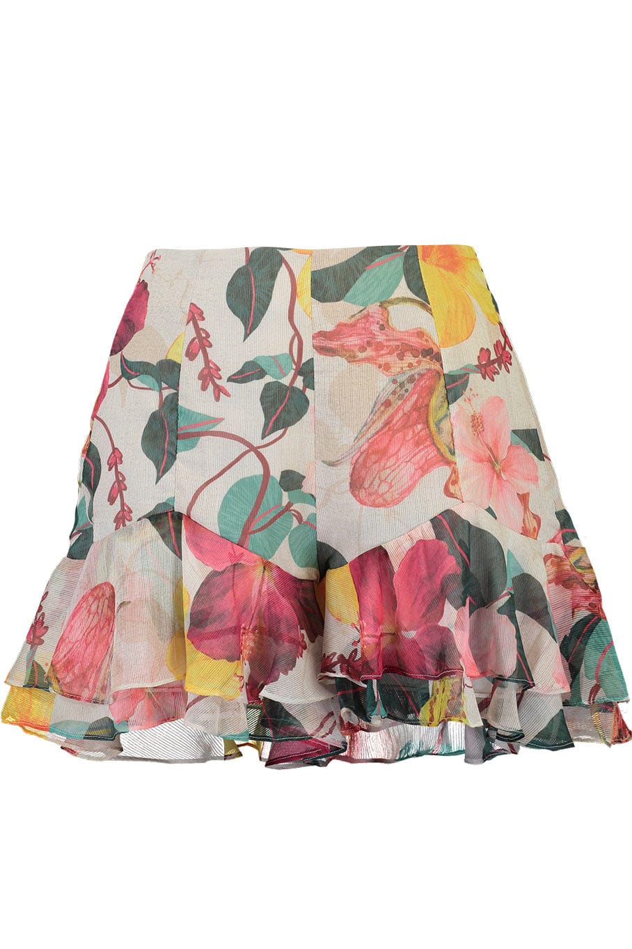 PATBO-Hibiscus Ruffle Hem Short-