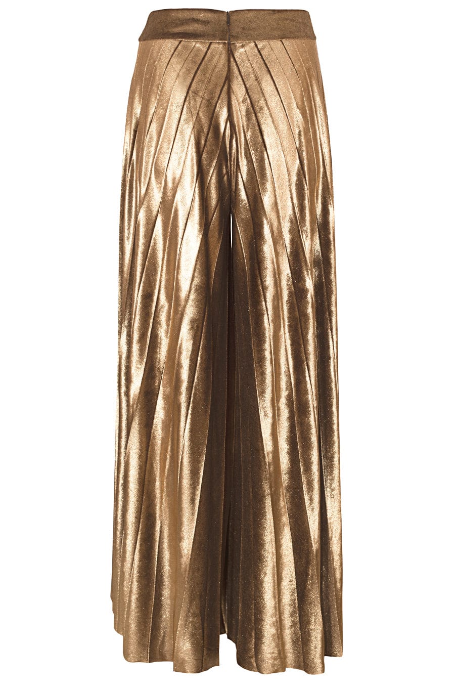 PATBO-Metallic Velvet Pleated Pant-