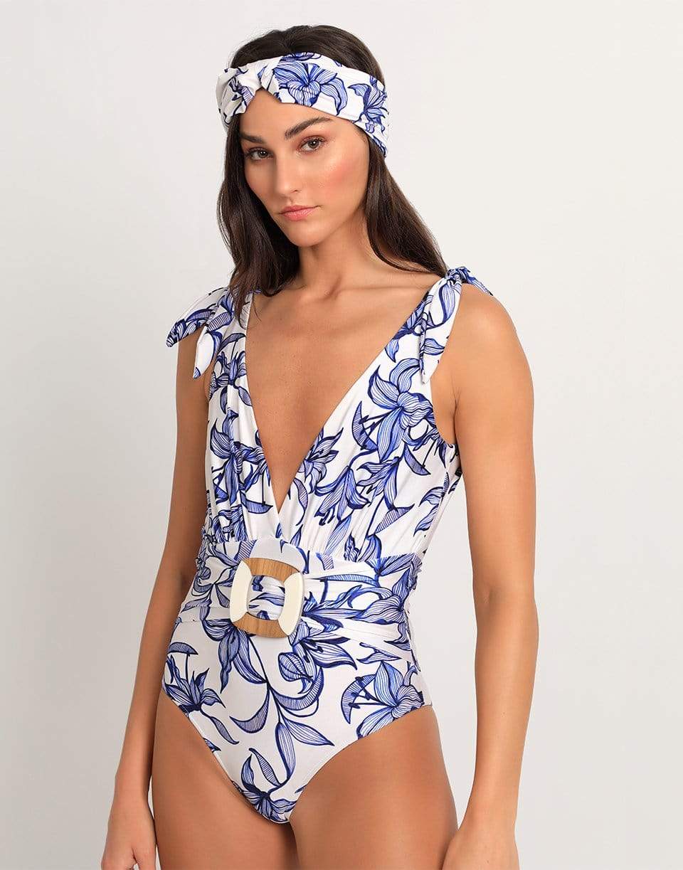 PATBO-Stargazer Plunge Belted Swimsuit-