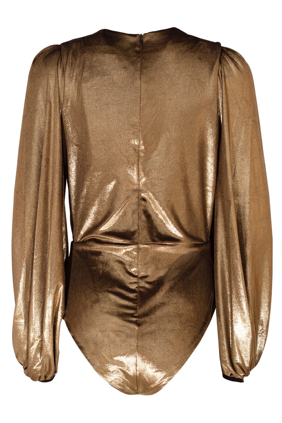 PATBO-Metallic Velvet Plunge Bodysuit-