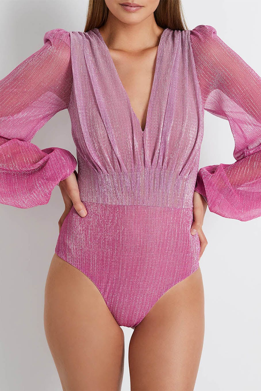 PATBO-Ombre Lurex Bodysuit-