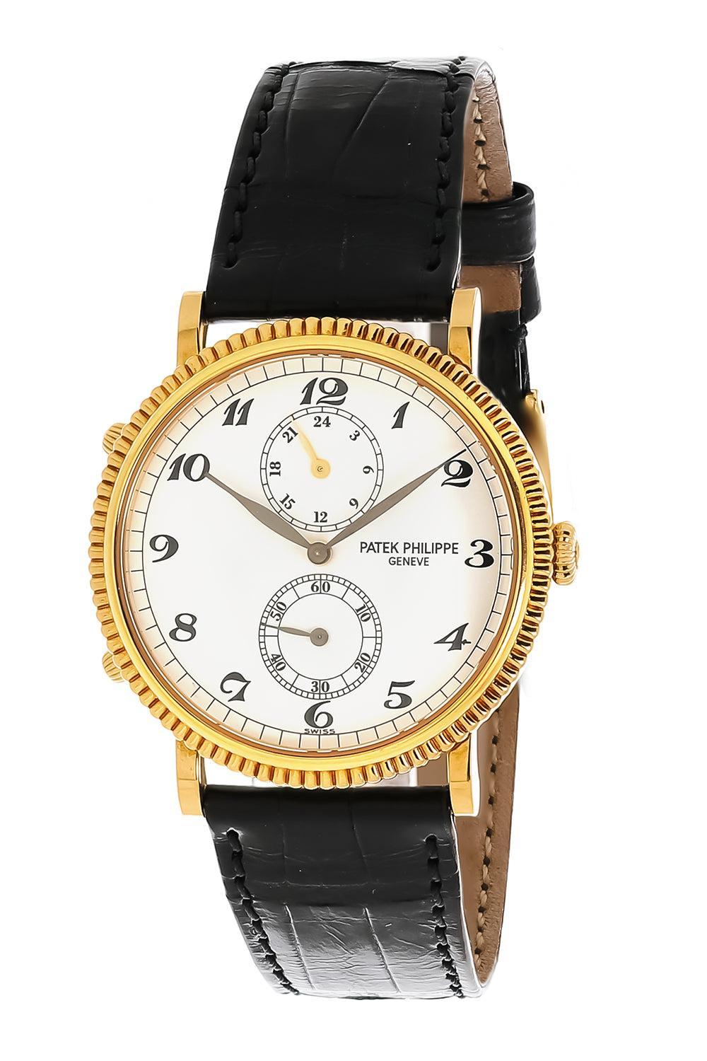 Calatrava Travel Time Watch-YELLOW GOLD-34MM-JEWELRYFINE JEWELWATCH-PATEK PHILIPPE