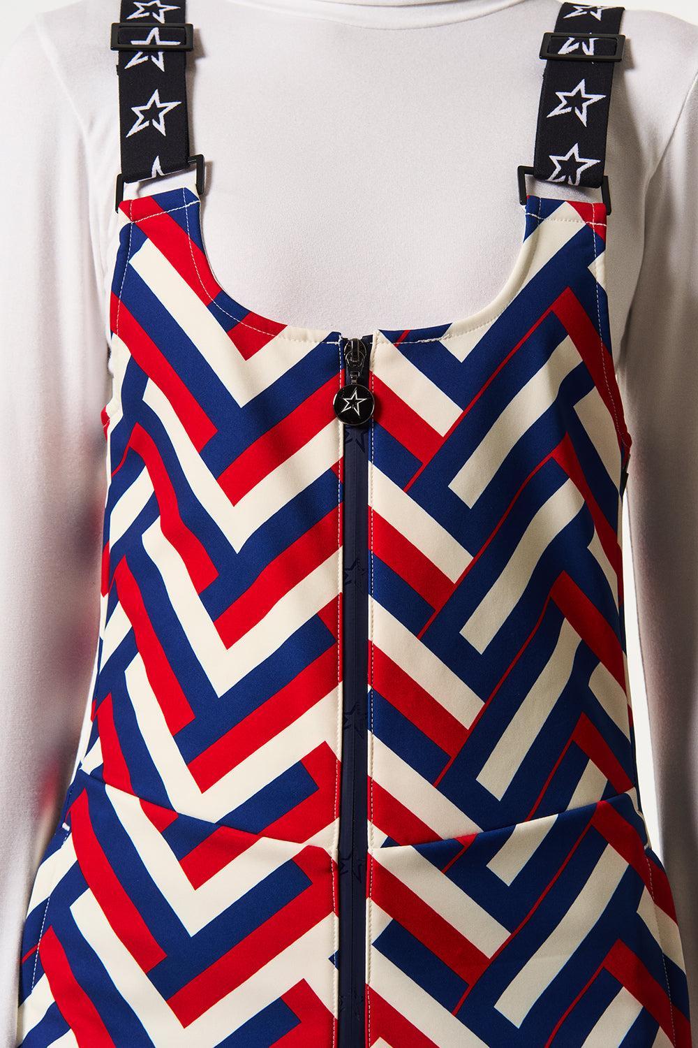 JG Bib Ski Pant - Waffle Print Red-RED-S-CLOTHINGPANTJUMPSUIT-PERFECT MOMENT