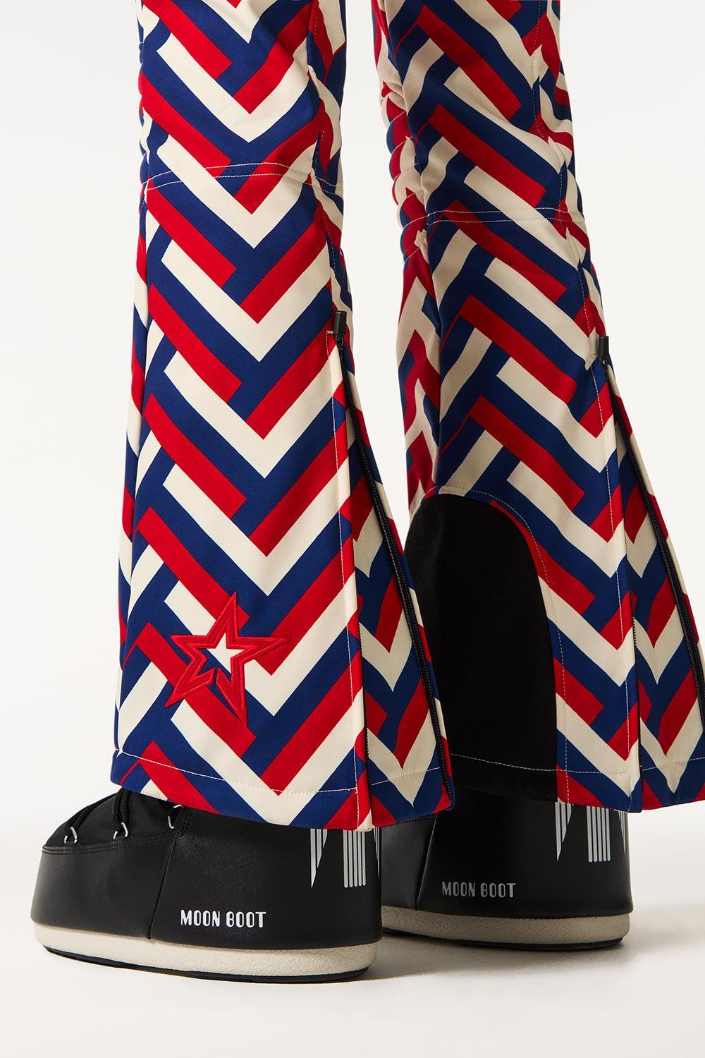 JG Bib Ski Pant - Waffle Print Red-RED-S-CLOTHINGPANTJUMPSUIT-PERFECT MOMENT