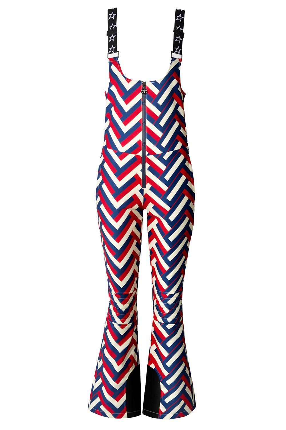 JG Bib Ski Pant - Waffle Print Red-RED-S-CLOTHINGPANTJUMPSUIT-PERFECT MOMENT