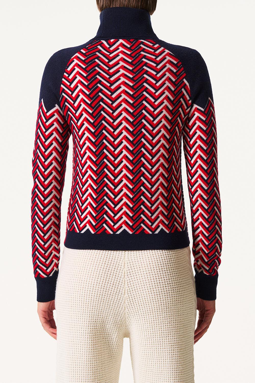 Chunky Chevron Turtleneck Sweater-NVREDWHT-XS-CLOTHINGTOPSWEATER-PERFECT MOMENT