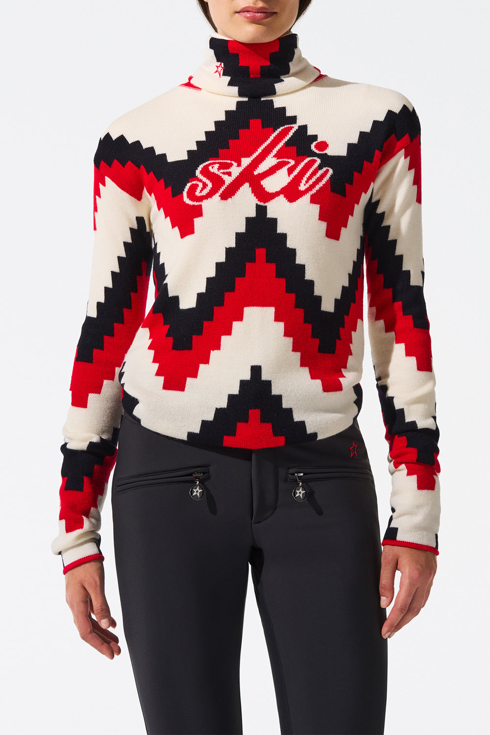 PERFECT MOMENT-Chevron Sweater - Red-