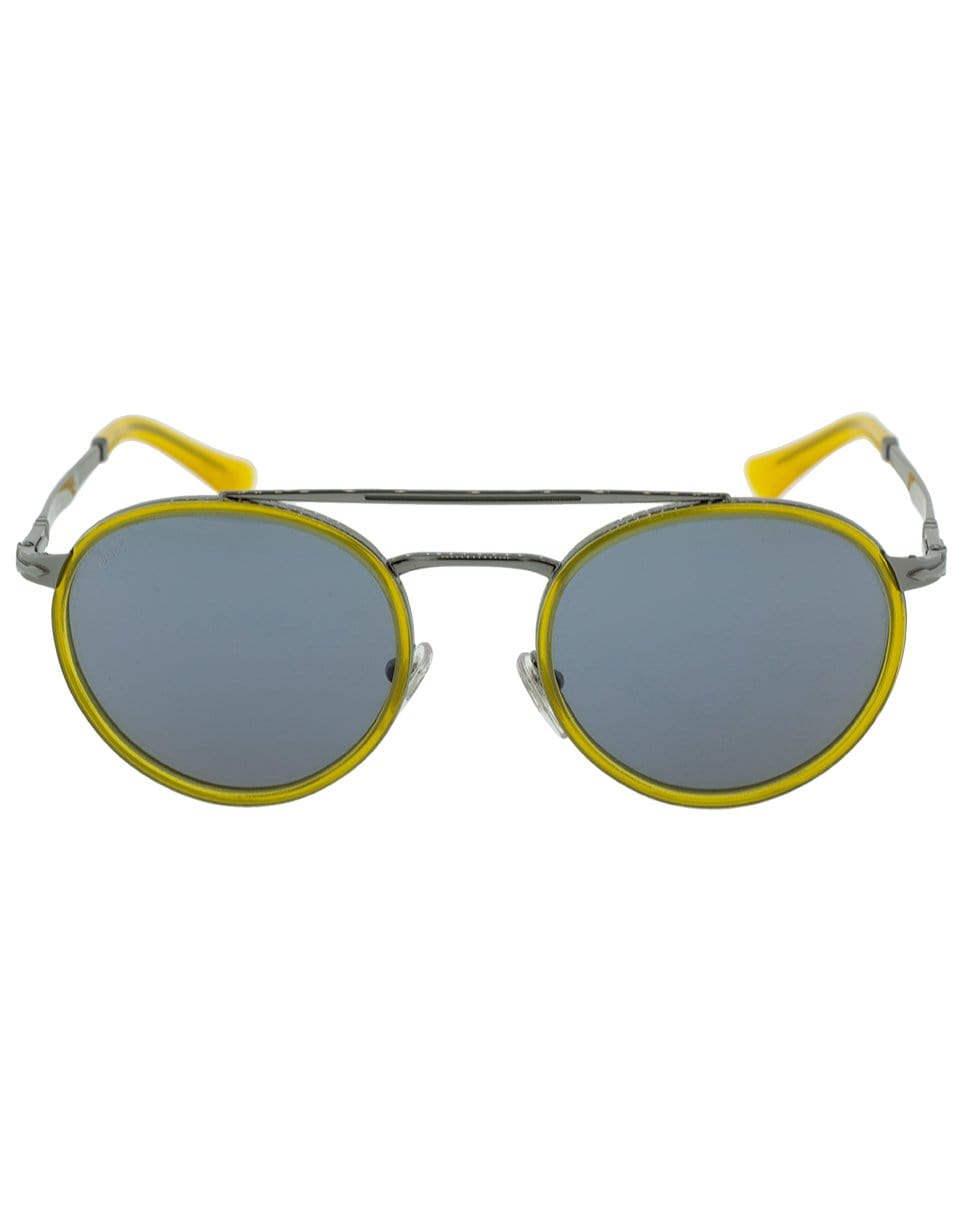 PERSOL-Steel Men's Sunglasses-GUN/BLUE