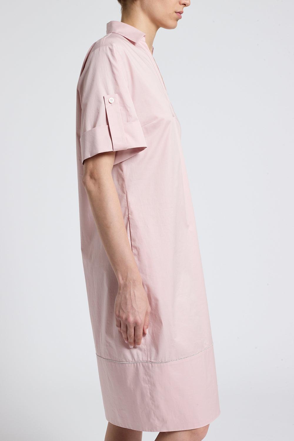 V Neck Stretch Midi Dres-CHRBLSMP-40-CLOTHINGDRESSCASUAL-PESERICO