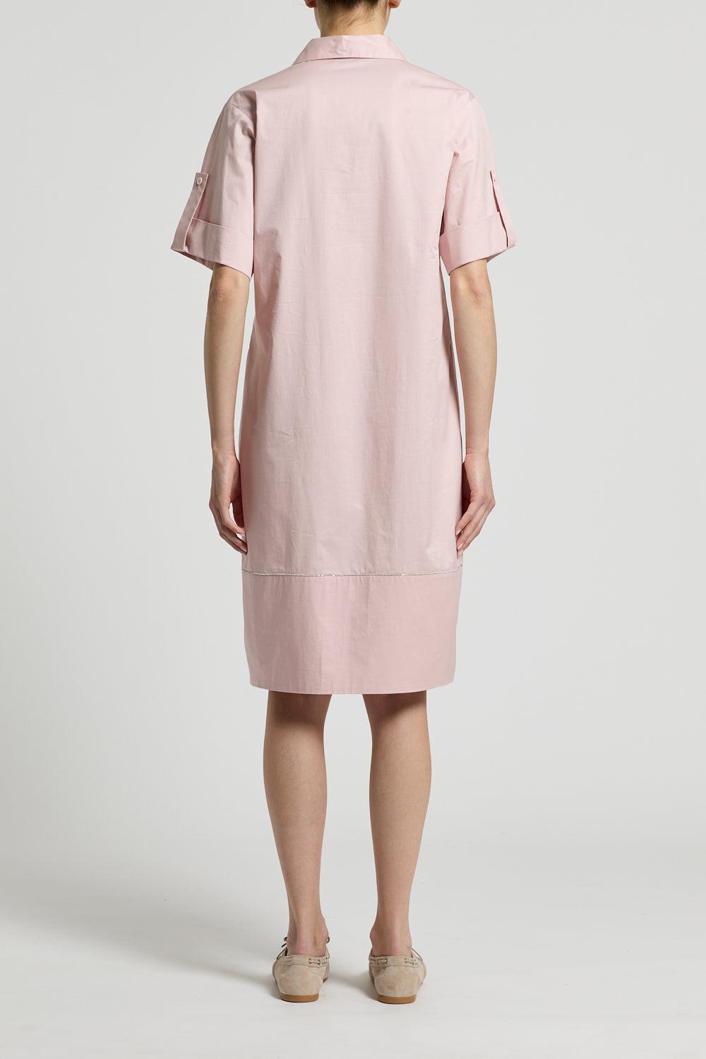 V Neck Stretch Midi Dres-CHRBLSMP-40-CLOTHINGDRESSCASUAL-PESERICO