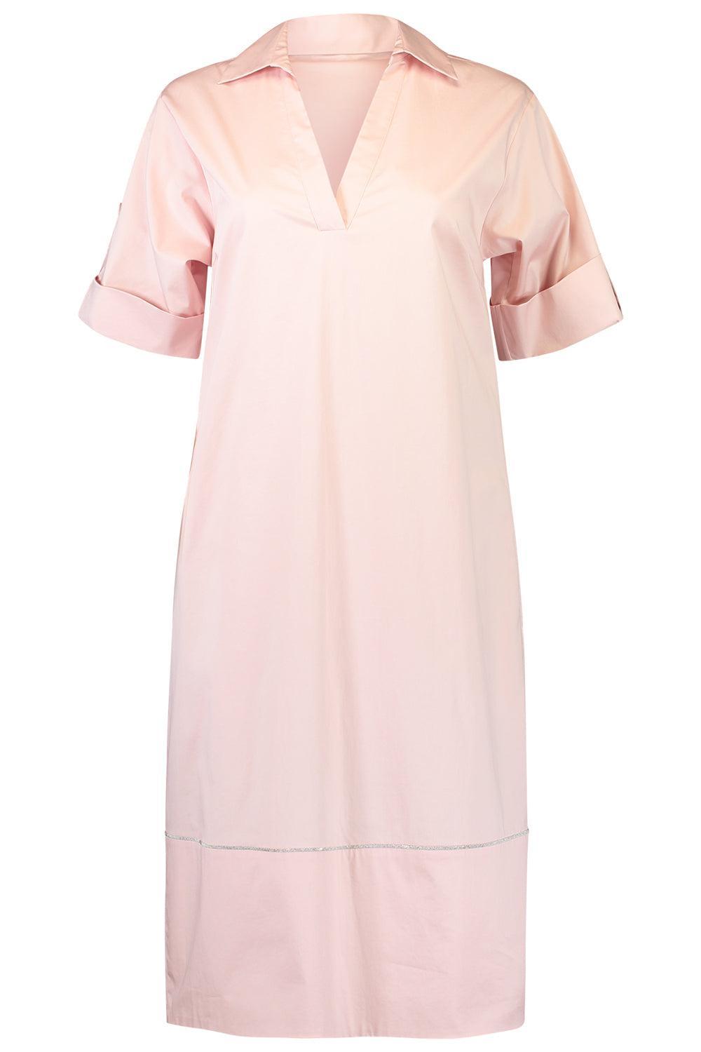 V Neck Stretch Midi Dres-CHRBLSMP-40-CLOTHINGDRESSCASUAL-PESERICO