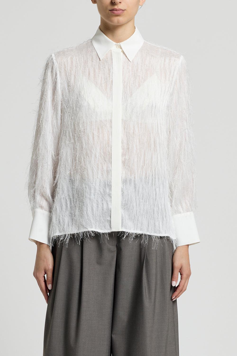 Fringe Collared Blouse-WHITE-40-CLOTHINGTOPBLOUSE-PESERICO