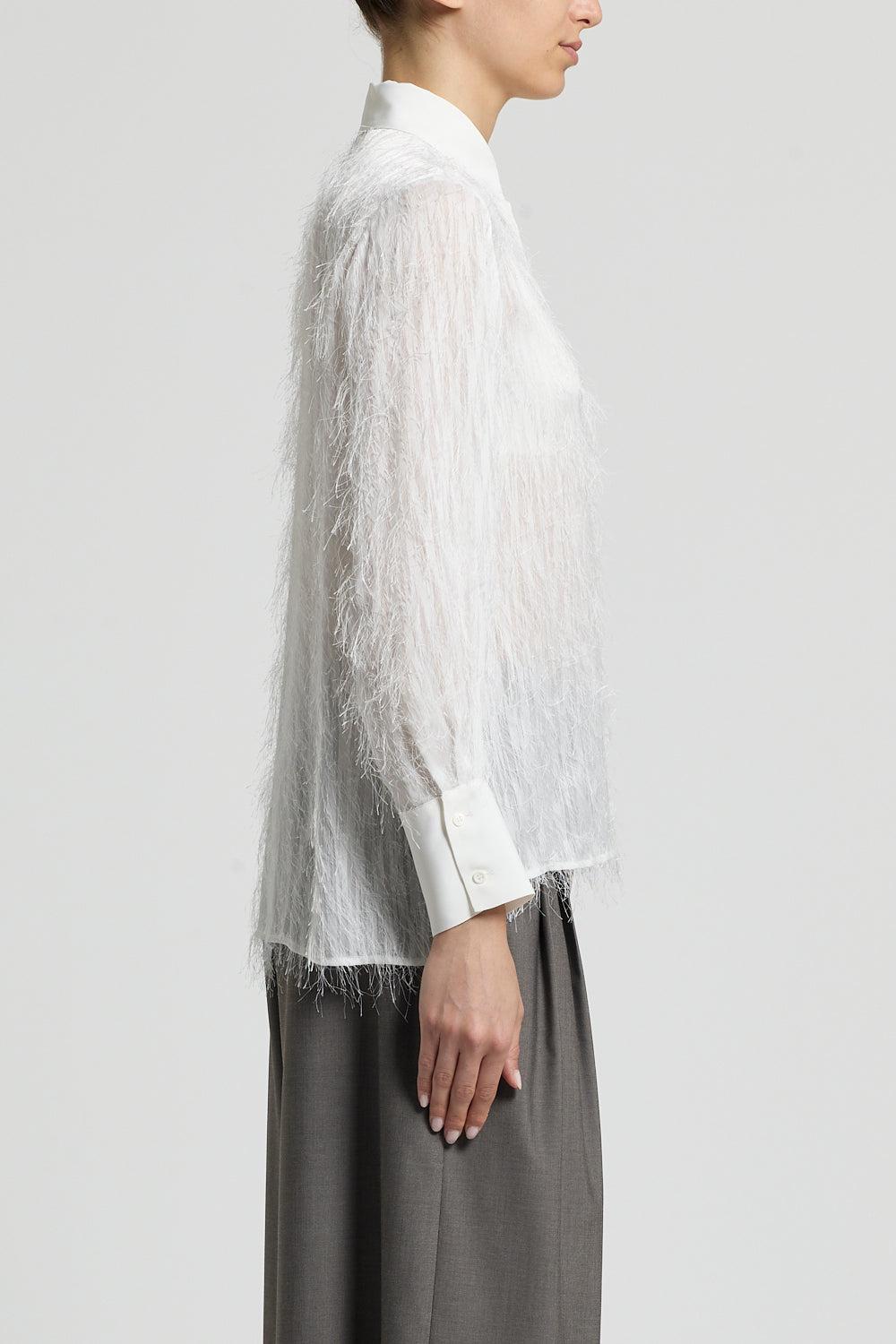Fringe Collared Blouse-WHITE-40-CLOTHINGTOPBLOUSE-PESERICO