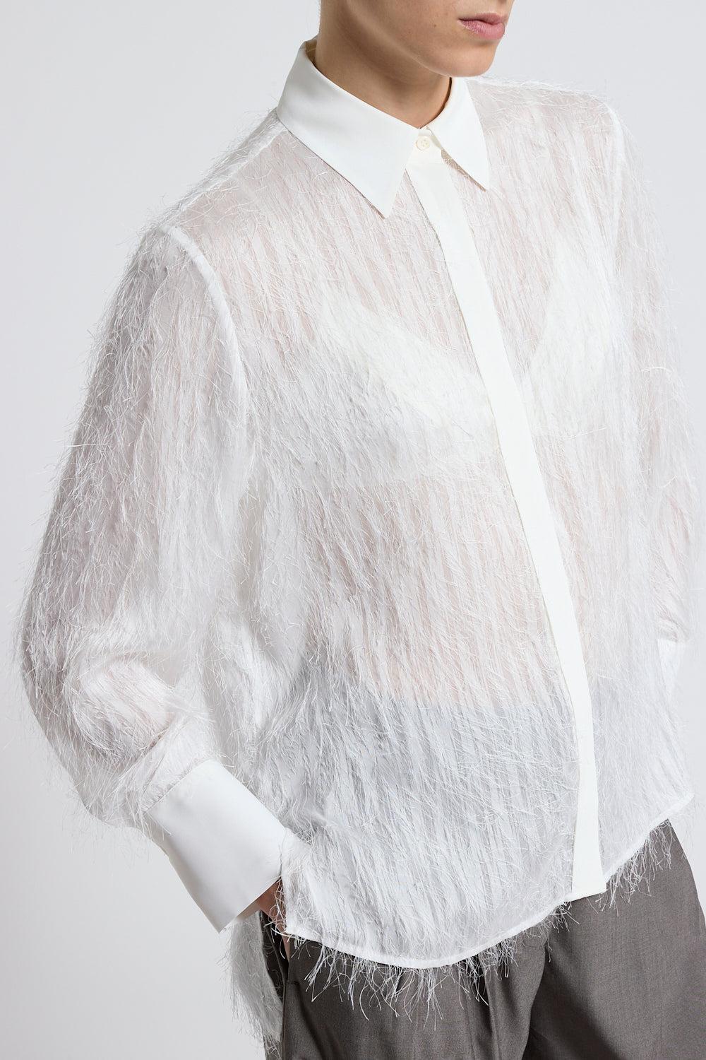 Fringe Collared Blouse-WHITE-40-CLOTHINGTOPBLOUSE-PESERICO
