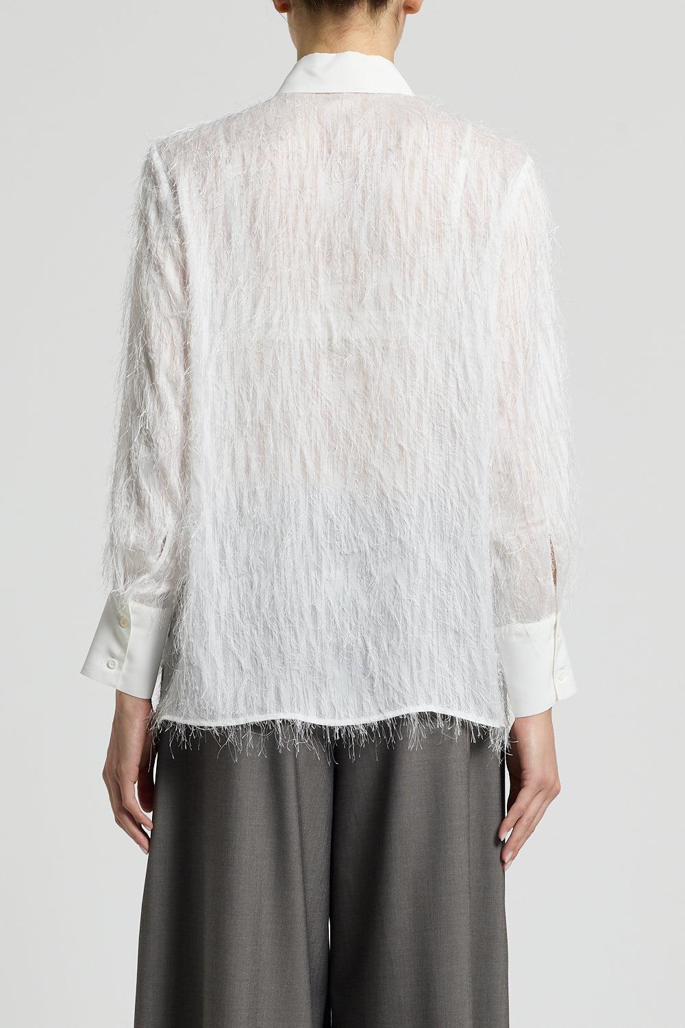 Fringe Collared Blouse-WHITE-40-CLOTHINGTOPBLOUSE-PESERICO