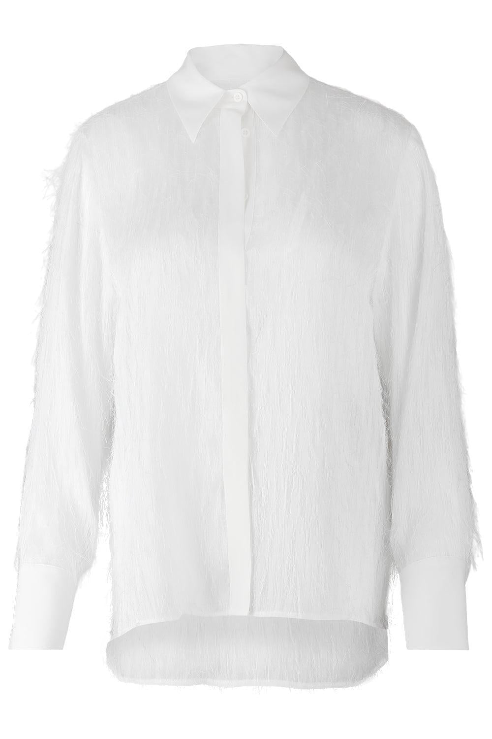 Fringe Collared Blouse-WHITE-40-CLOTHINGTOPBLOUSE-PESERICO