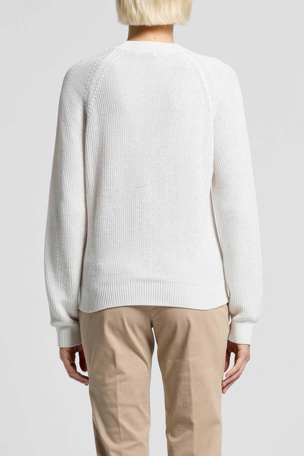 Long Sleeve Crew Neck Sweater-SOLAR WH-38-CLOTHINGTOPSWEATER-PESERICO