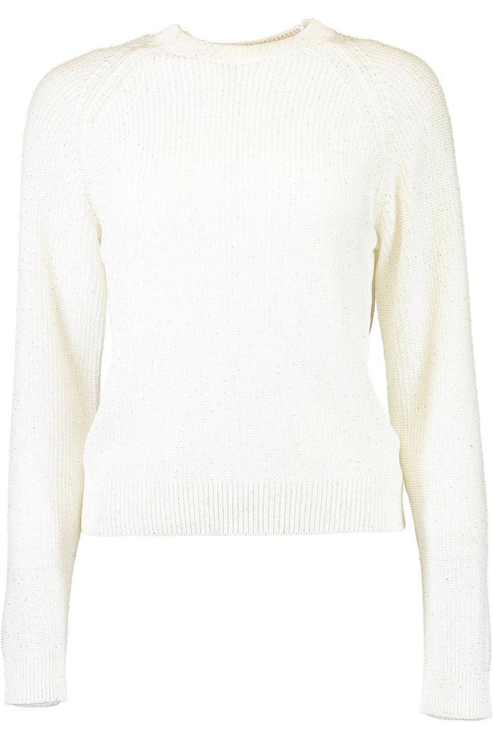 Long Sleeve Crew Neck Sweater-SOLAR WH-38-CLOTHINGTOPSWEATER-PESERICO