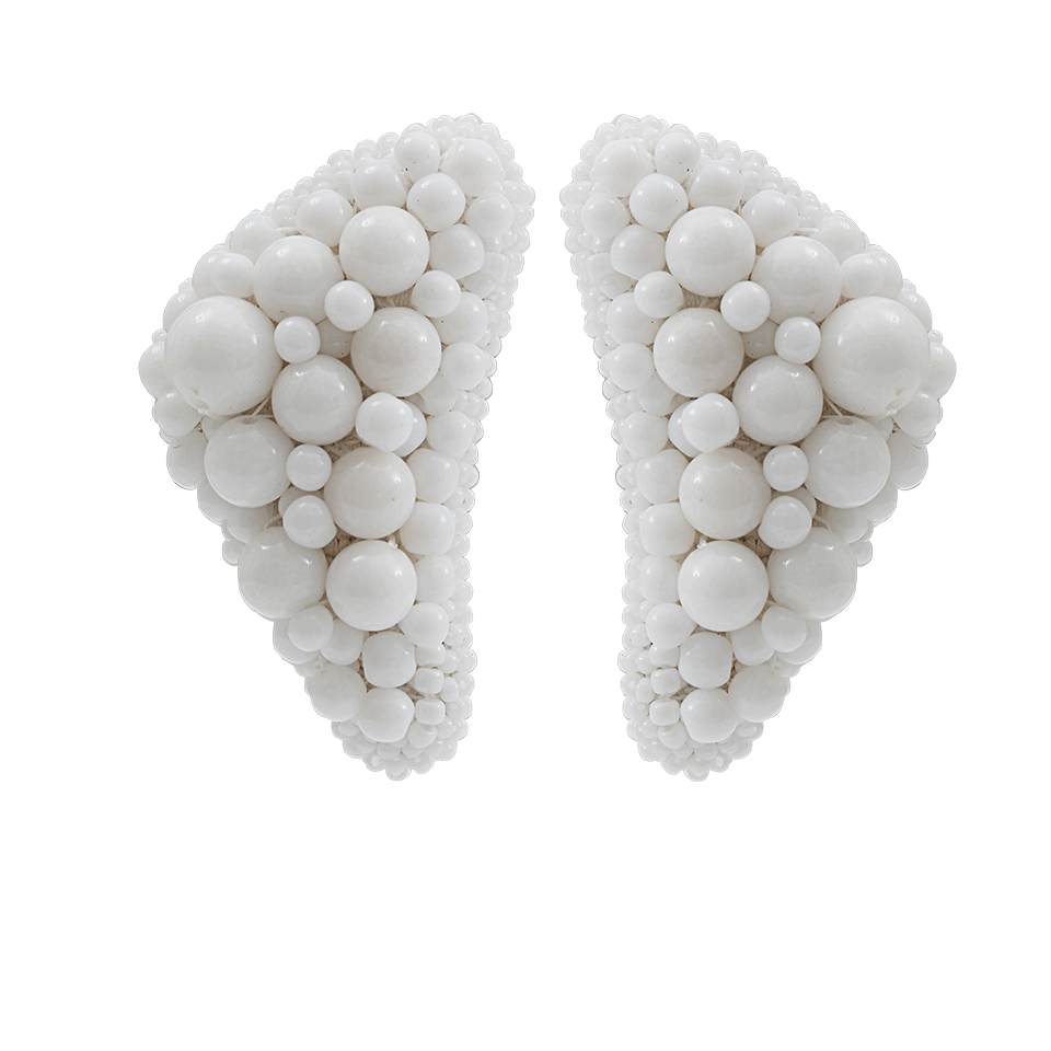 PETER CIESLA-Triangle Pebble Earrings-WHITE