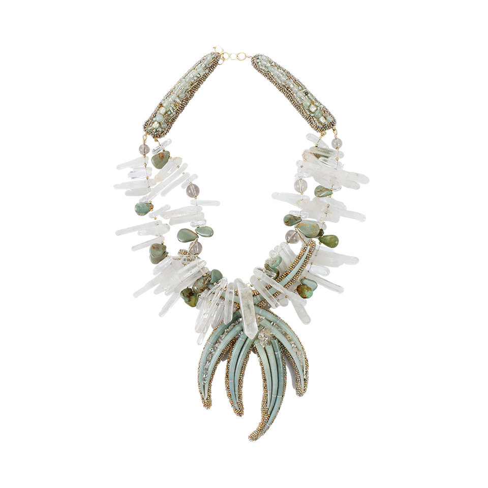 PETER CIESLA-Shell And Crystal Quartz Necklace-GRNTRQ