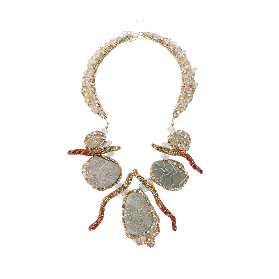 PETER CIESLA-Stone And Pearl Crystal Necklace-STONE