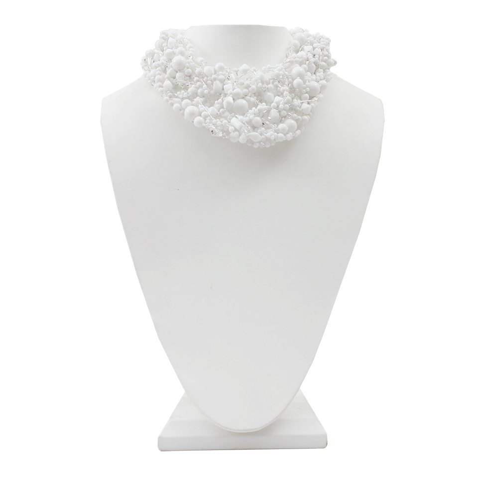 PETER CIESLA-Crystal Marble Bib Necklace-WHITE